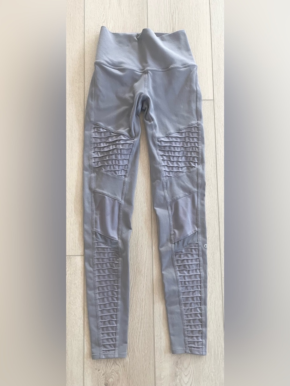 Alo Yoga Moto Leggings Womens XS Gray High Waist Ankle Tight 7/8 Gym